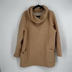 Soft Surroundings sweatshirt womens 1x quilted tan pullover fall minimalist